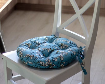 Chair cushion, round chair cushion, handmade cushions for indoor use