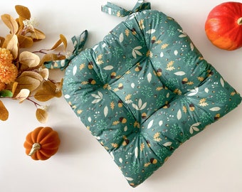 Handmade U-Shape Chair Seat Cushion with Ties Cozy Fall Home Decor