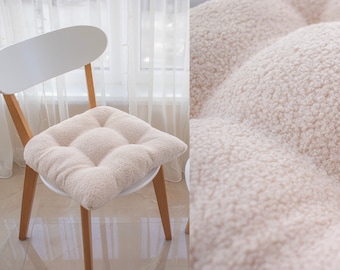 Boucle seat cushion, Creme chair cushion, boucle pillow, U-shape boucle cushion