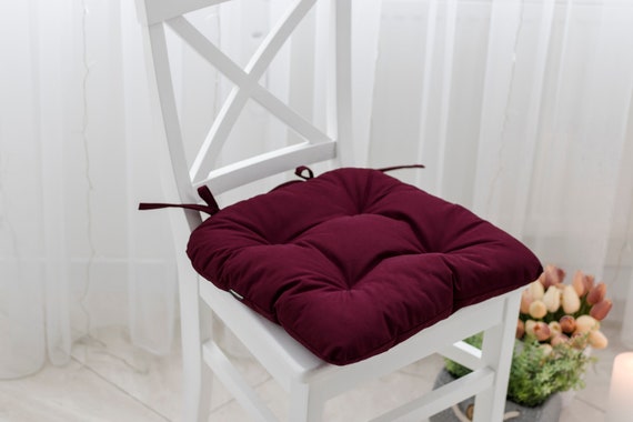 Cushions Chairs, U-shape Chair Cushion, U-shape Seat Cushion, Chair Cushion  With Ties, Vinous Cushion 