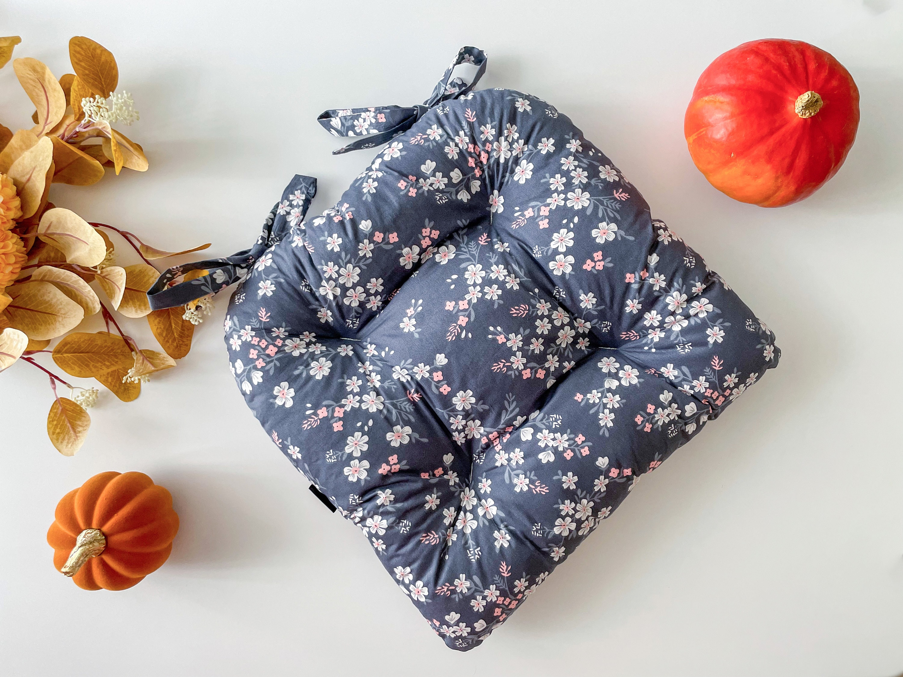 Handmade U-Shape Chair Cushion with Ties