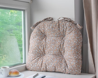 U-shape cushion, chair cushion, square chair cushion, pads for chairs, chair cushion with ties
