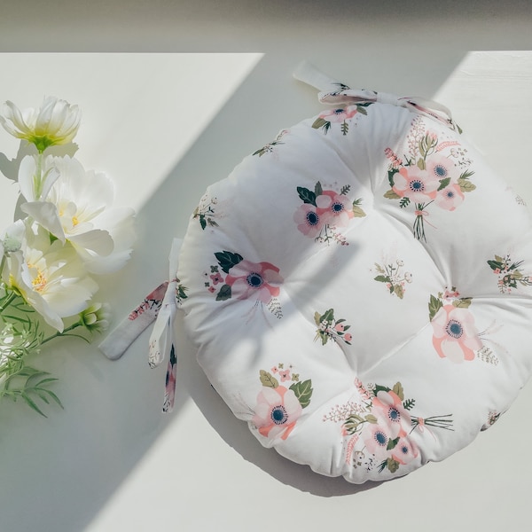 Kids chair cushion, Child pillow for chair,  Flowers Chair cushion