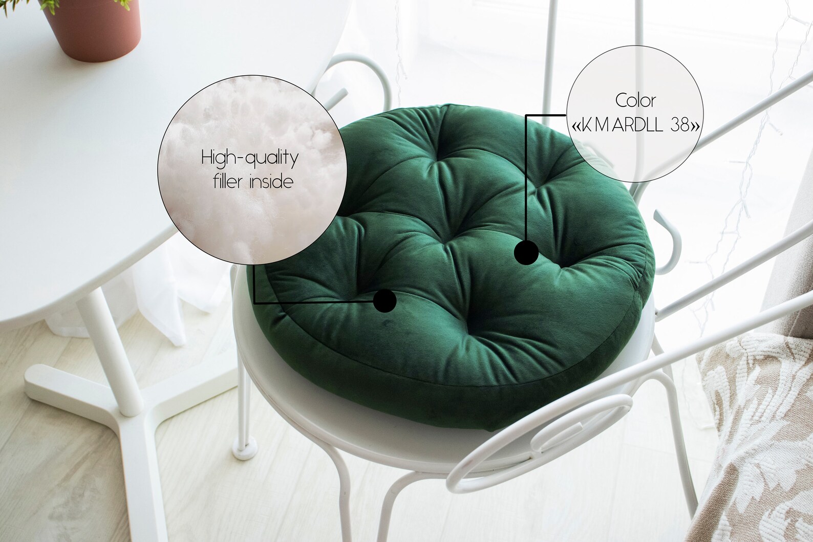 Green chair cushion Velour chair cushion cushion for chairs | Etsy