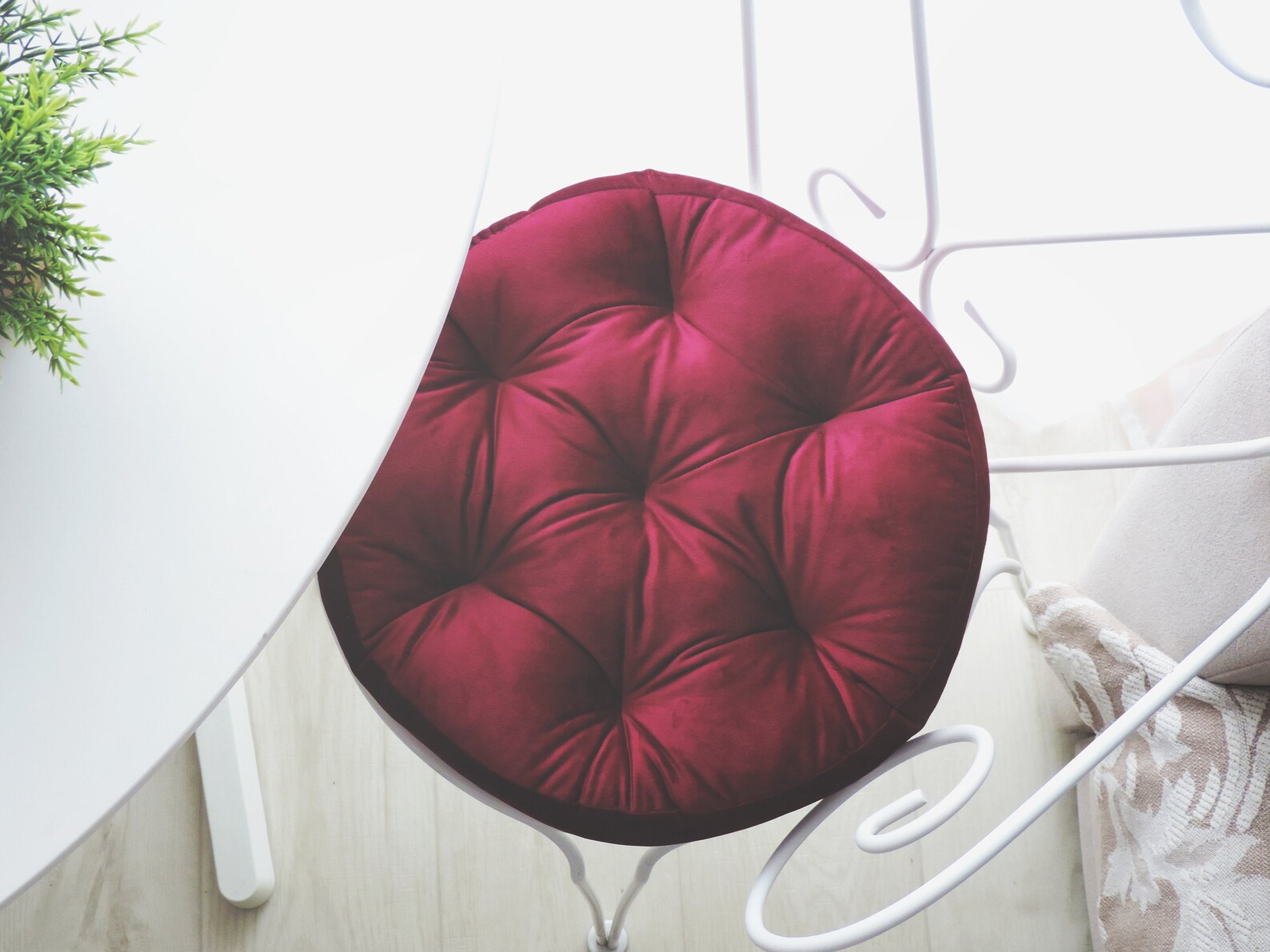 Burgundy chair cushion Velour chair cushion cushion for Etsy