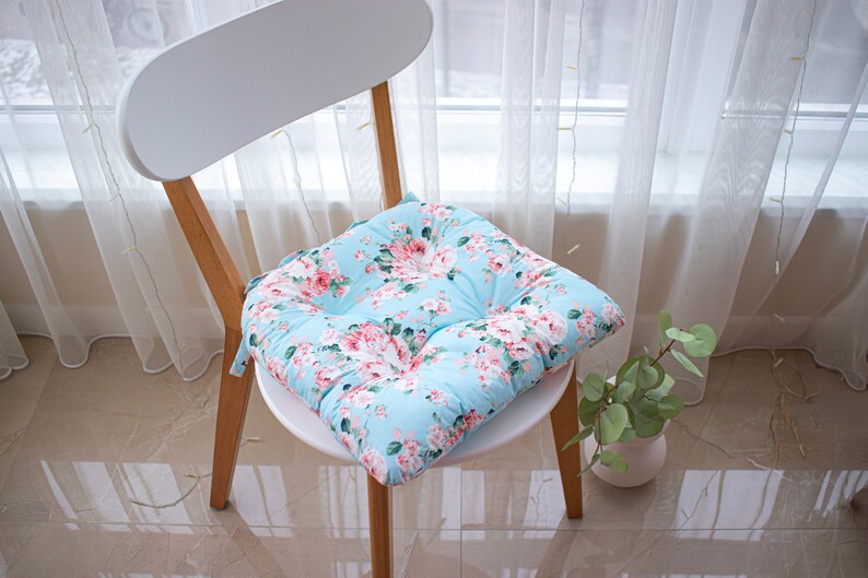 U-shape cushion, custom cushions, chair cushion, pads for chairs, chair cushion with ties image 2