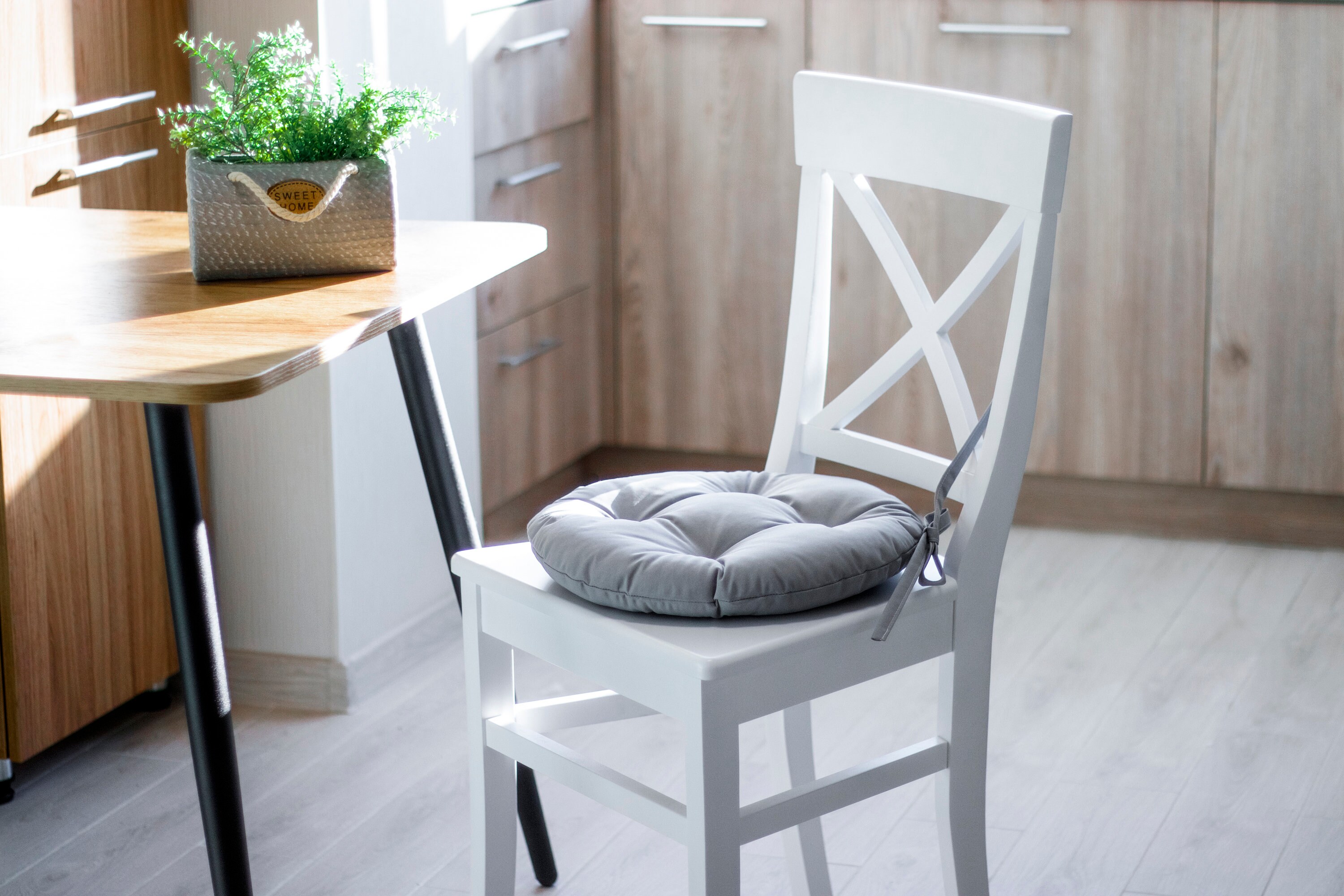 Gray Chair Cushion Solid Round Chair Cushion Cushion for Etsy