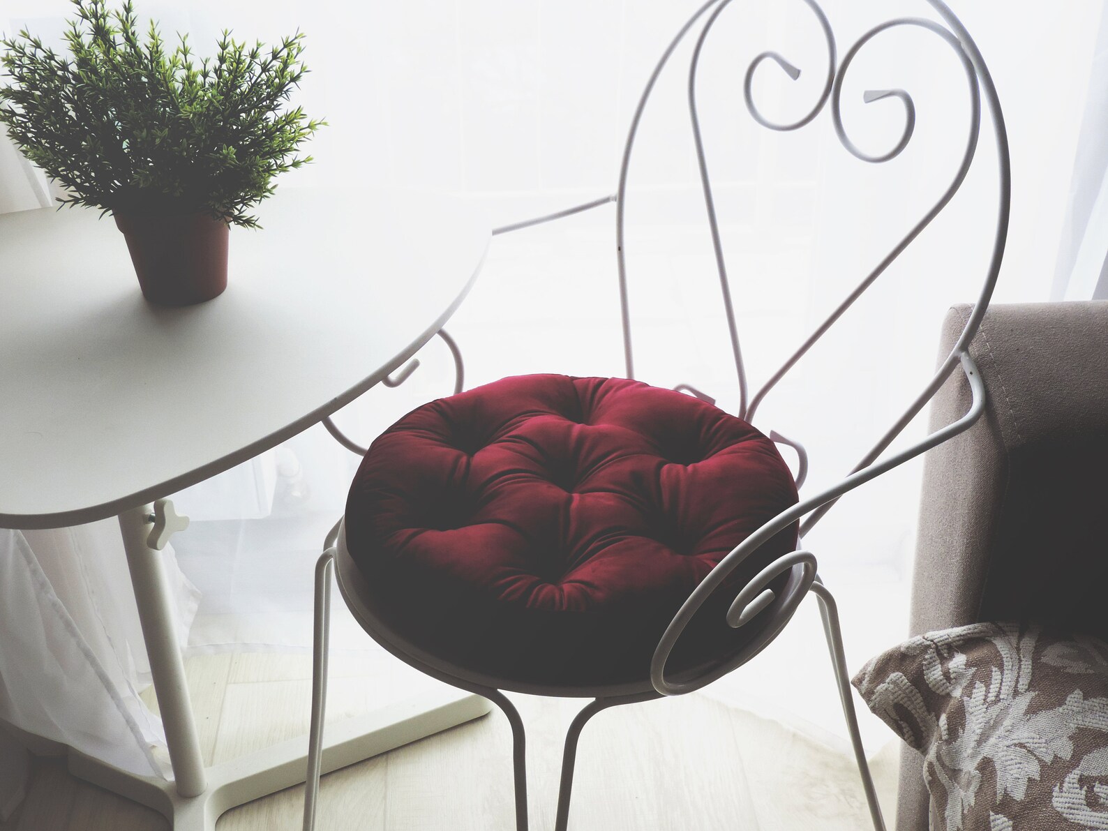 Burgundy chair cushion Velour chair cushion cushion for Etsy