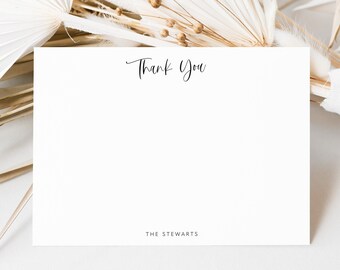 wedding thank you cards, printable personalized stationery template, modern wedding shower thank you cards, instant download