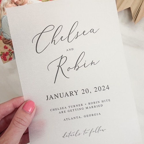 Diy Vellum Save the Date Template Translucent Modern Save Our Etsy