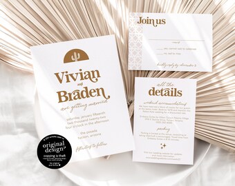 DIY Wedding announcement Set with invitation Wedding Invitation set Orange Abstract wedding suite details rsvp and reception cards