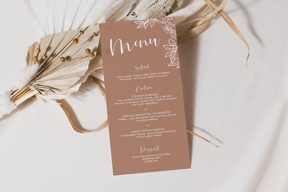 Dusty Orange Menu Template