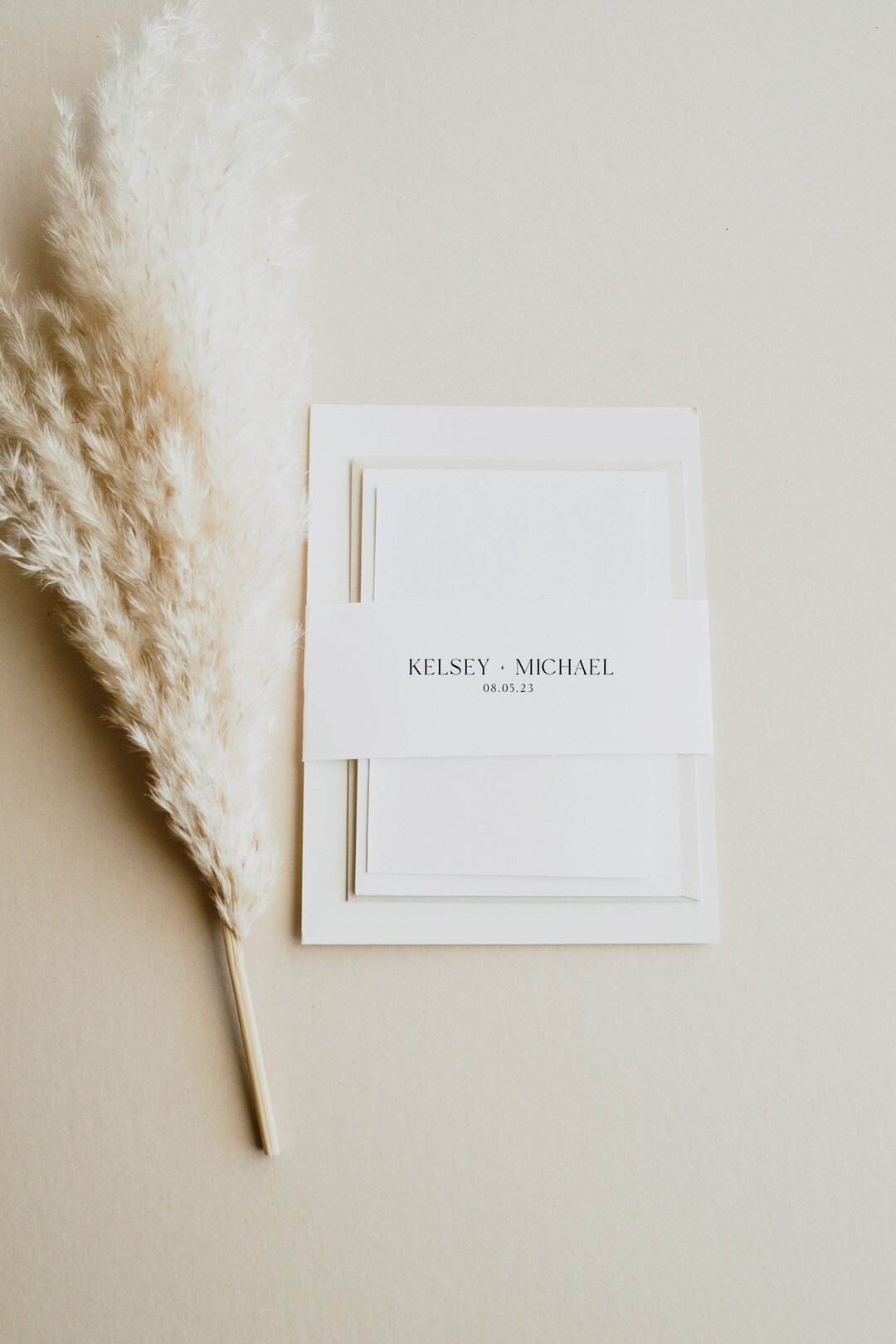 Printable Belly Band Template for Modern Wedding Invitations, Diy