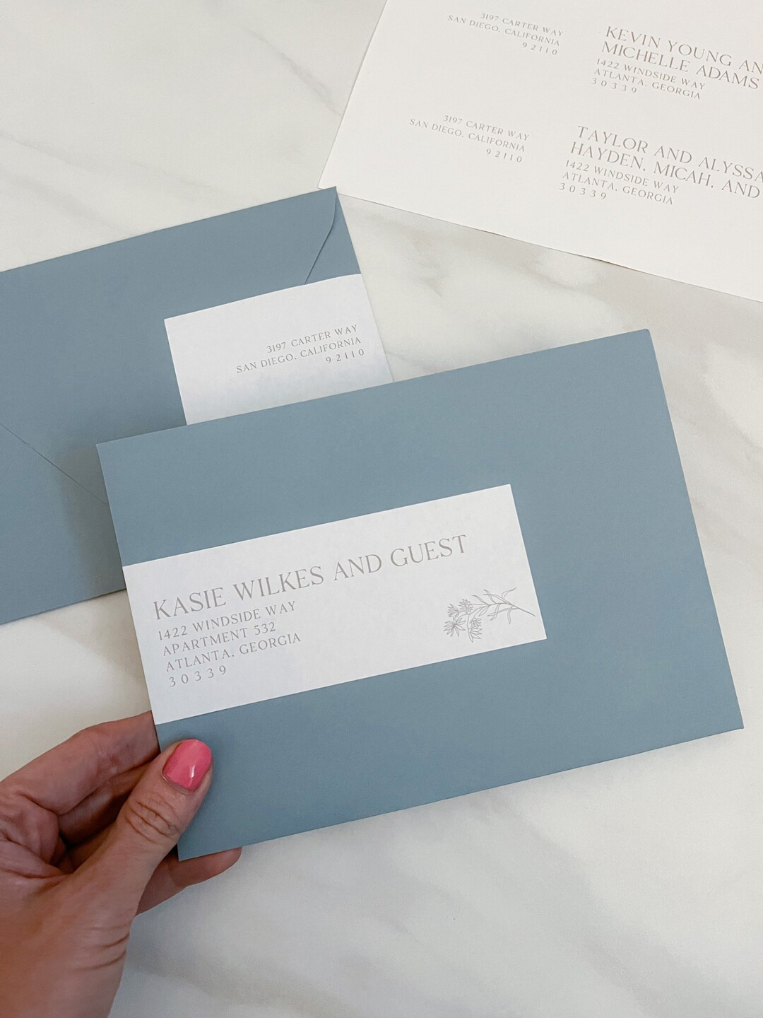 Wrap Around Address Label Template for Modern Wedding Invitations