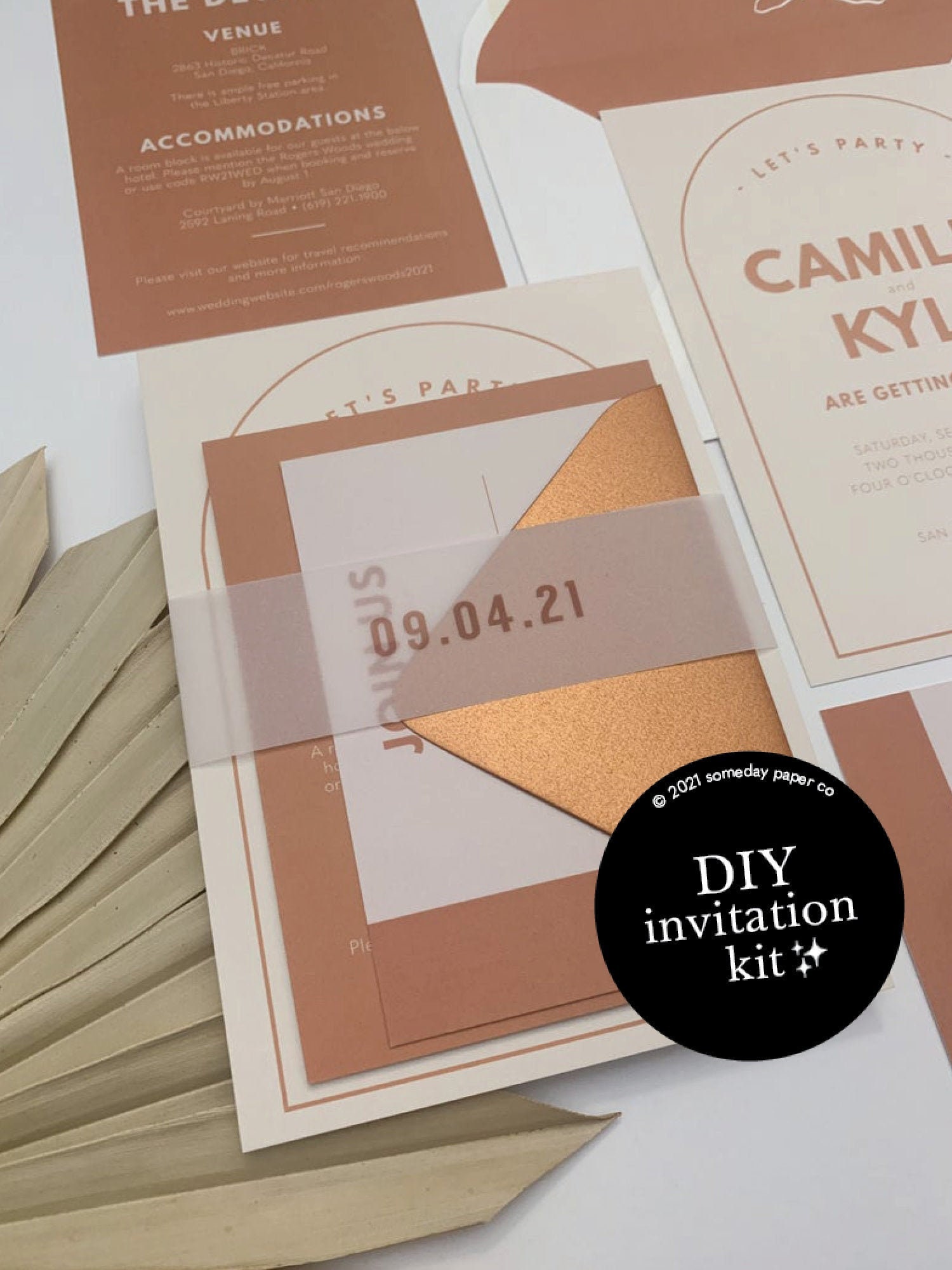 Copper Wedding Invitation Template DIY Invitation Set With Etsy UK