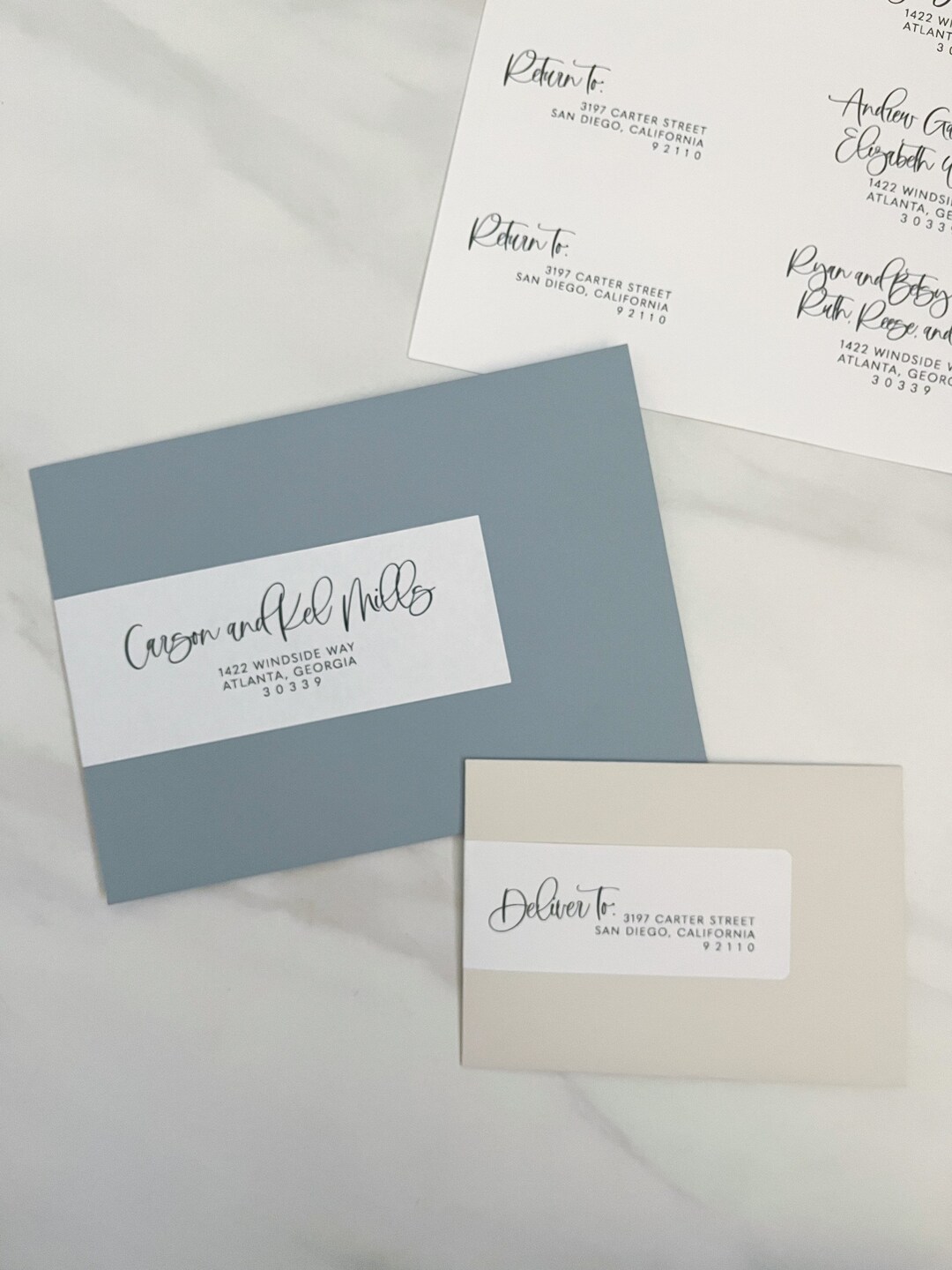 Wrap Around Address Label Template for Wedding Invitations, Guest and ...