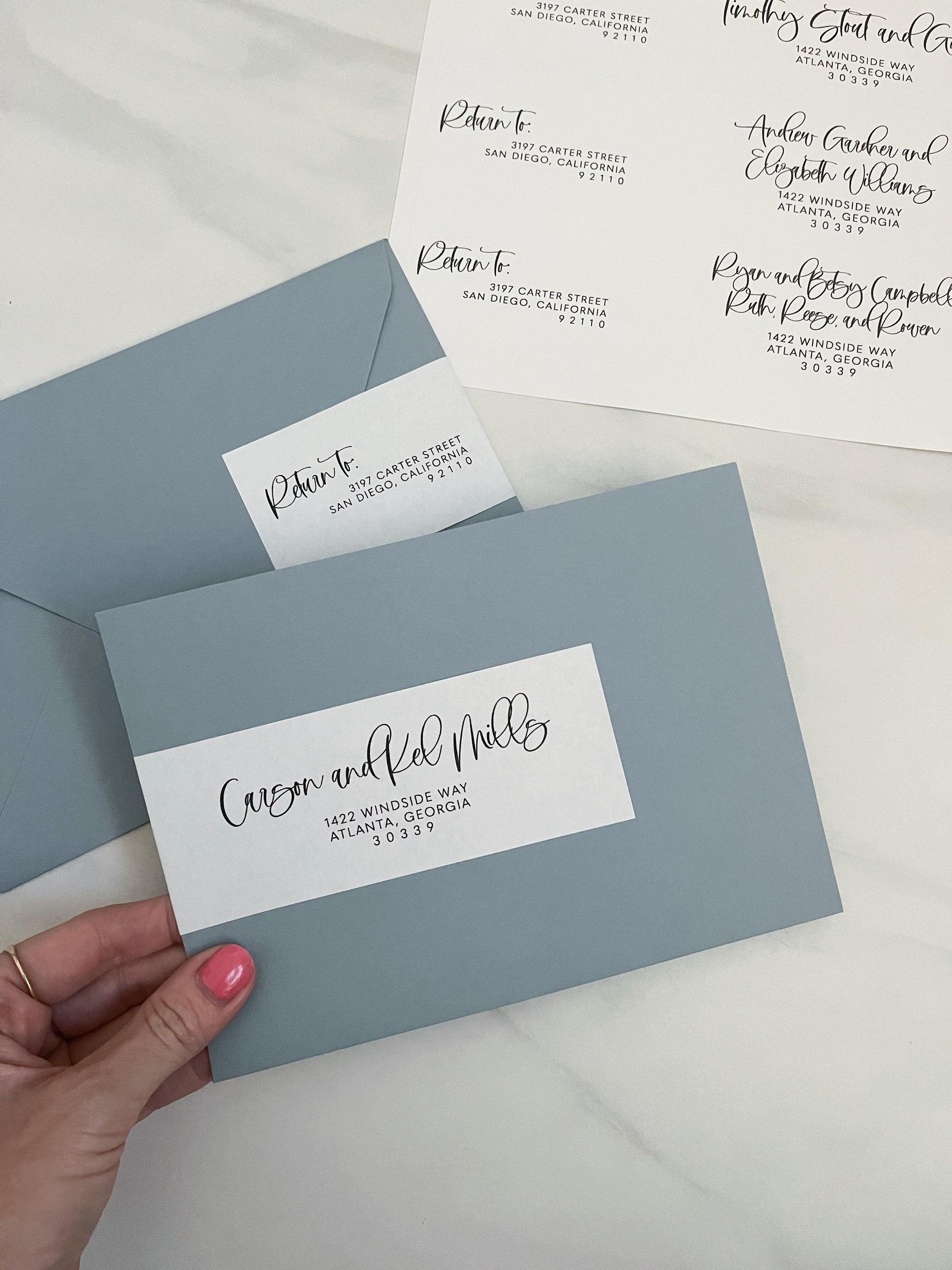 Invitation Address Sticker Wrap Around Address Label Template for Wedding Invitations, Guest and ...