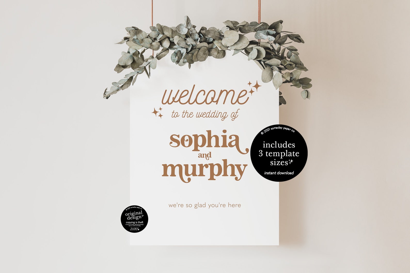 Retro Wedding Welcome Sign Printable Reception Sign Template | Etsy