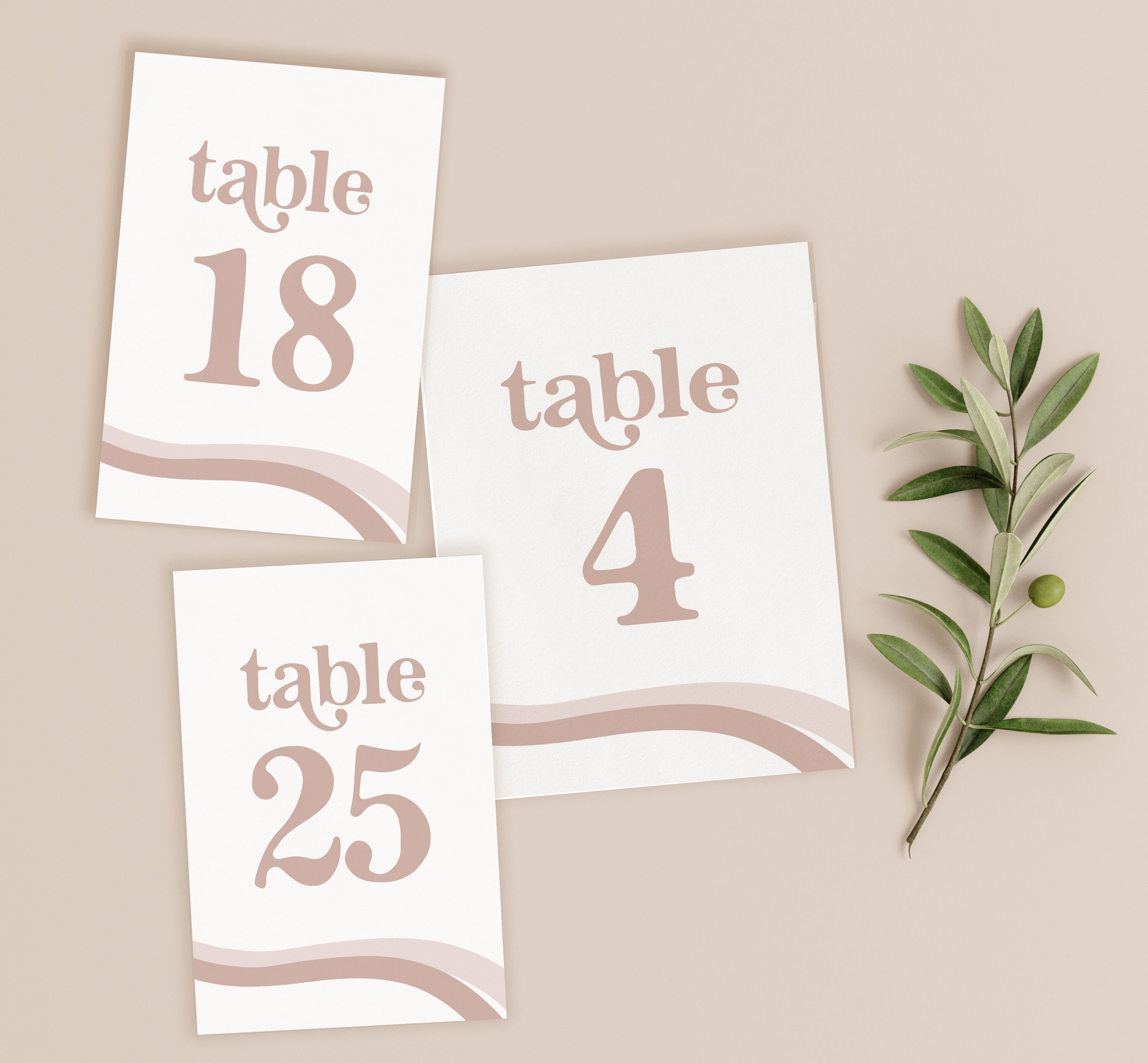 Retro table numbers printable wedding table numbers blush Etsy