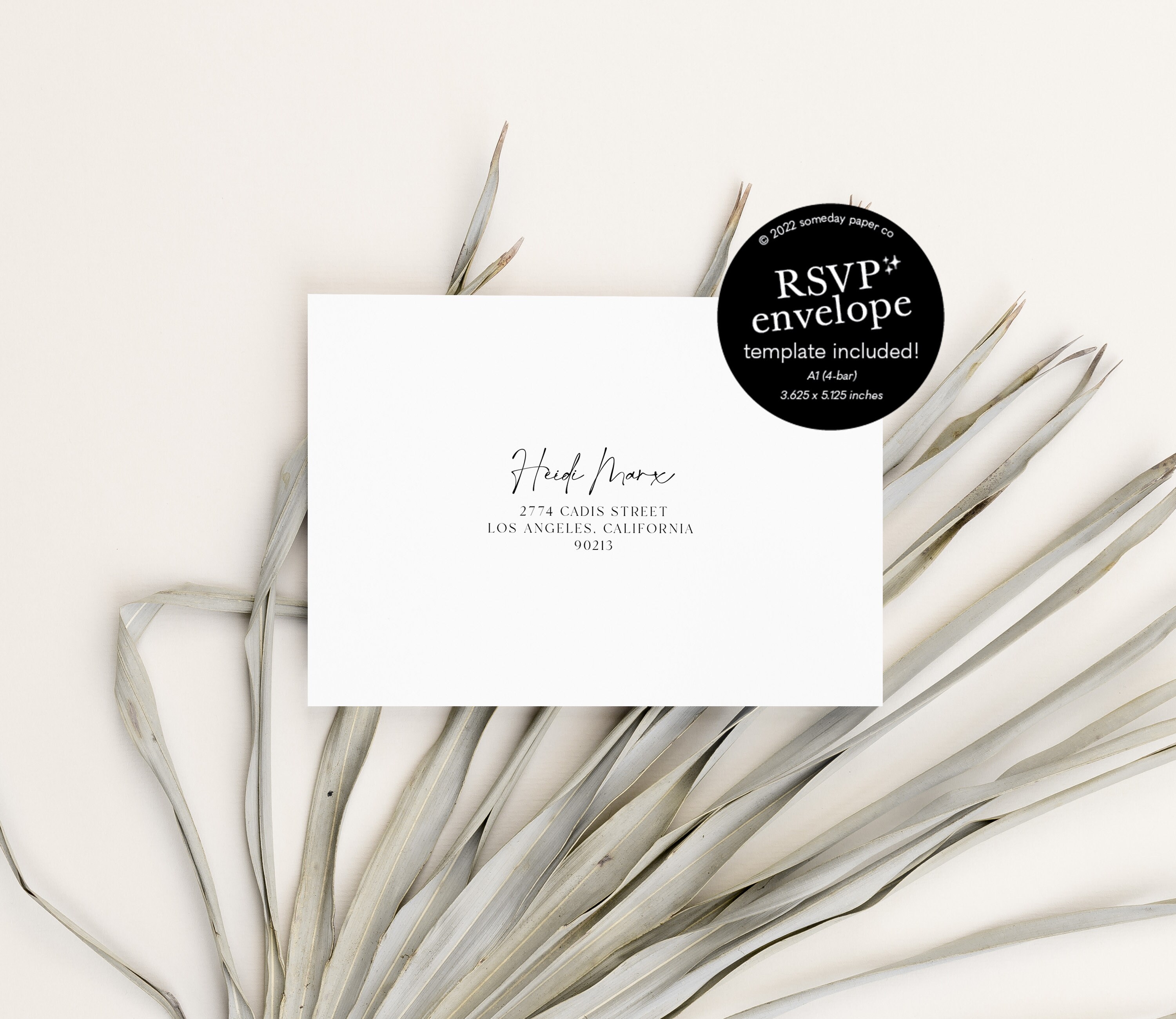 Modern Script Envelope Addressing Template, Printable Addressing for ...