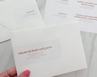 modelo de etiqueta de endereço de envelope retrô para convites de casamento, adesivo de endereçamento boho para impressão, endereços de casamento diy, download instantâneo