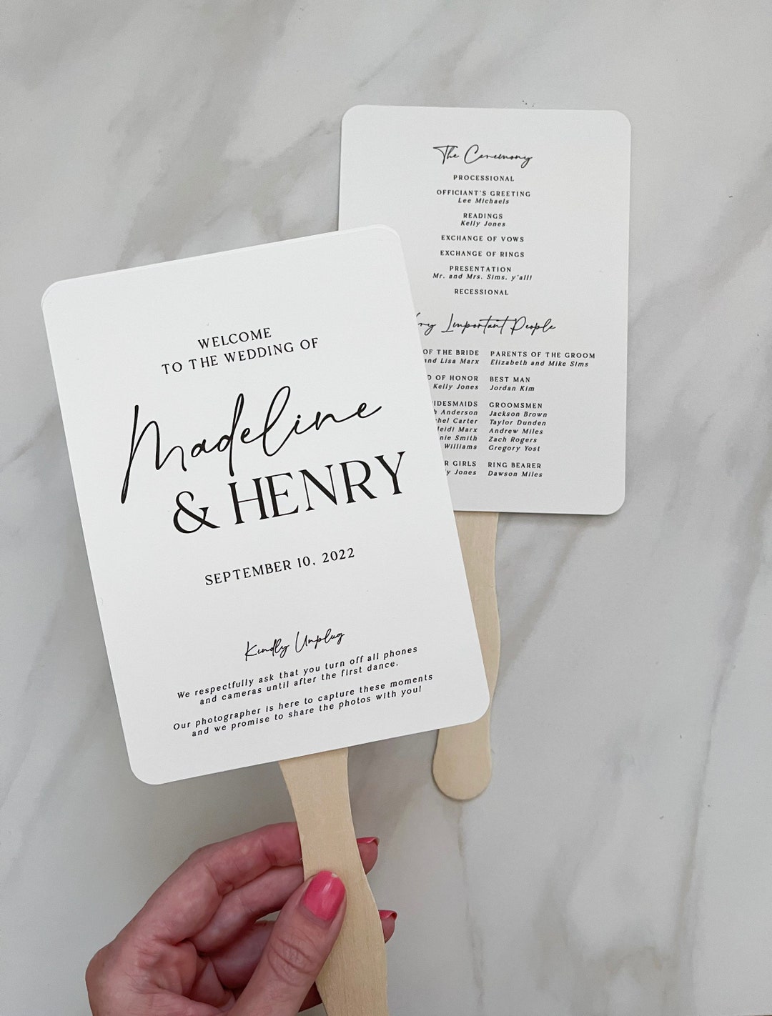 Wedding Program Fan Template, Printable Diy Ceremony Paddle Fan, Modern Wedding Program Fan Template, Printable Diy Ceremony Paddle Fan, Modern