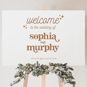 Retro Wedding Welcome Sign, Printable Reception Sign Template, Dusty ...