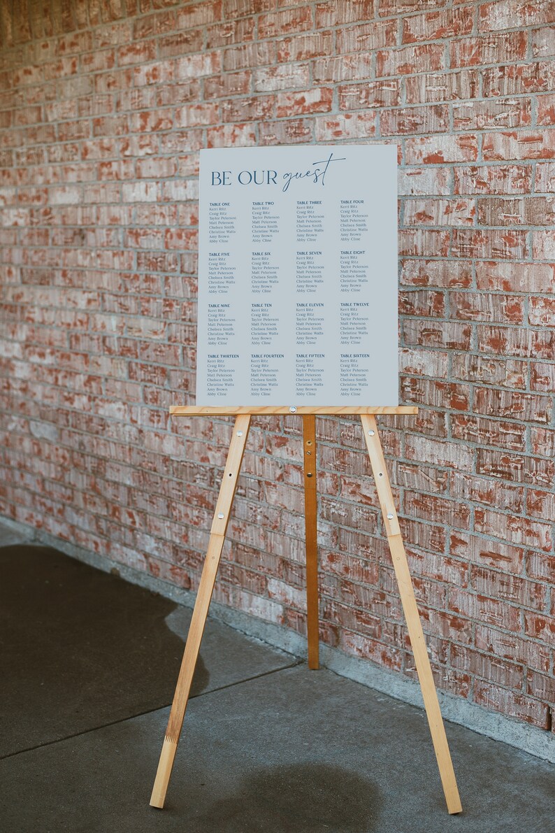Printable Dusty Blue Wedding Seating Chart Template, Our Favorite ...