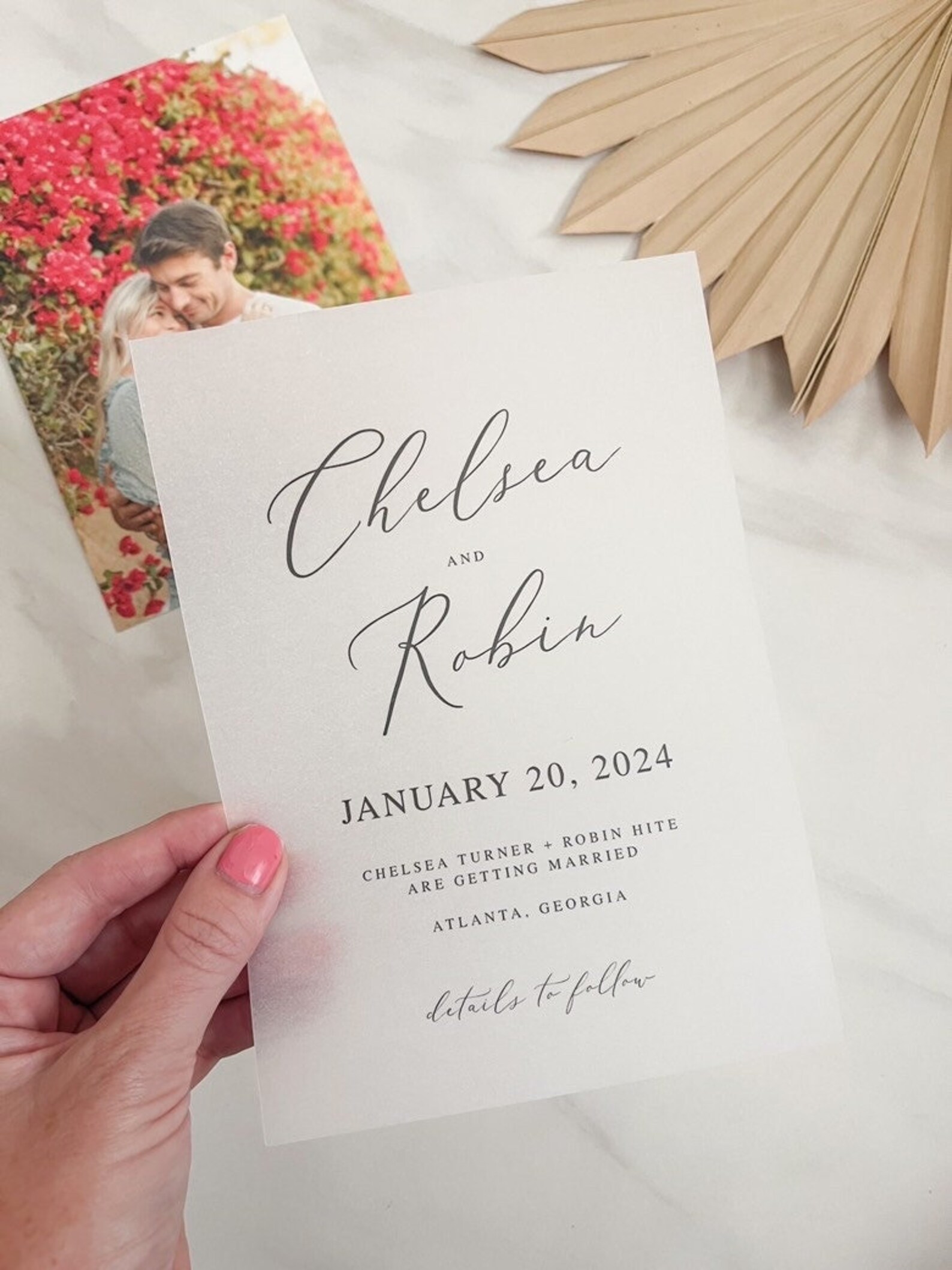 Printable Vellum Save the Dates Editable Translucent Vellum Etsy