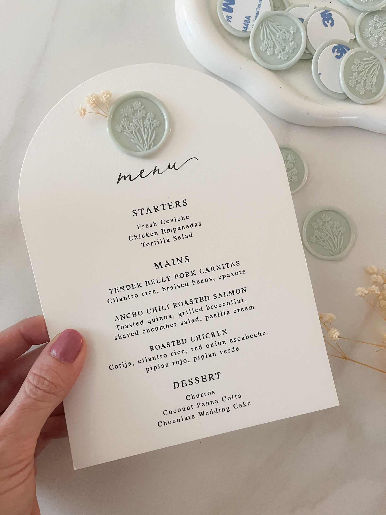 Menu Arch Modern Arch Wedding Menu Template, Printable Boho Minimalist Dinner ...