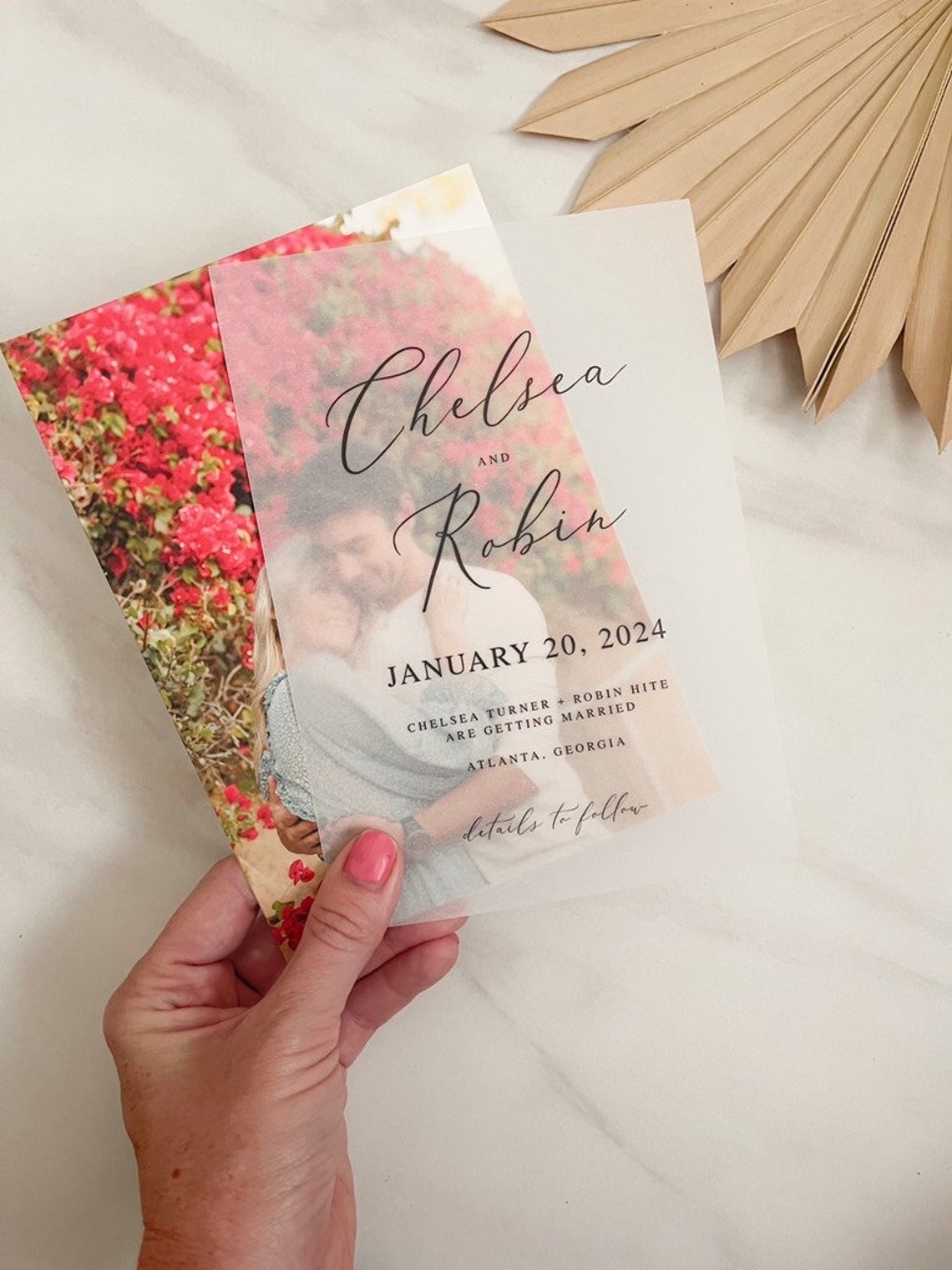 Printable Vellum Save the Dates Editable Translucent Vellum Etsy