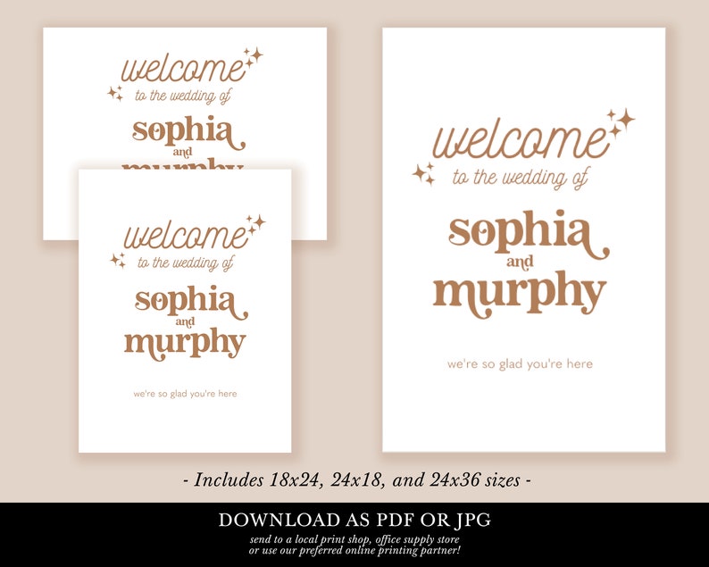 Retro Wedding Welcome Sign Printable Reception Sign Template | Etsy