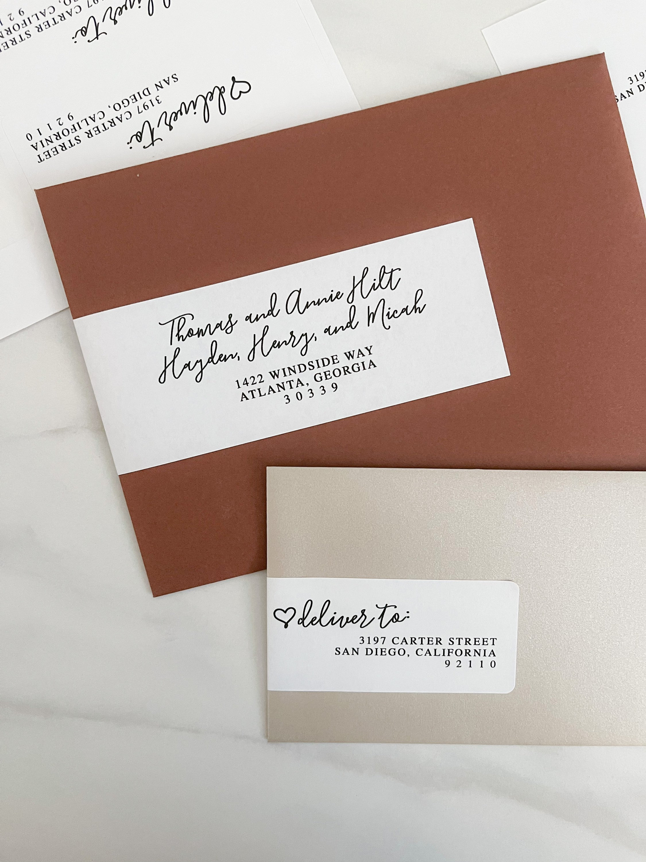 Invitation Address Sticker Address Label Template, Printable Wrap Around Sticker for Envelope ...