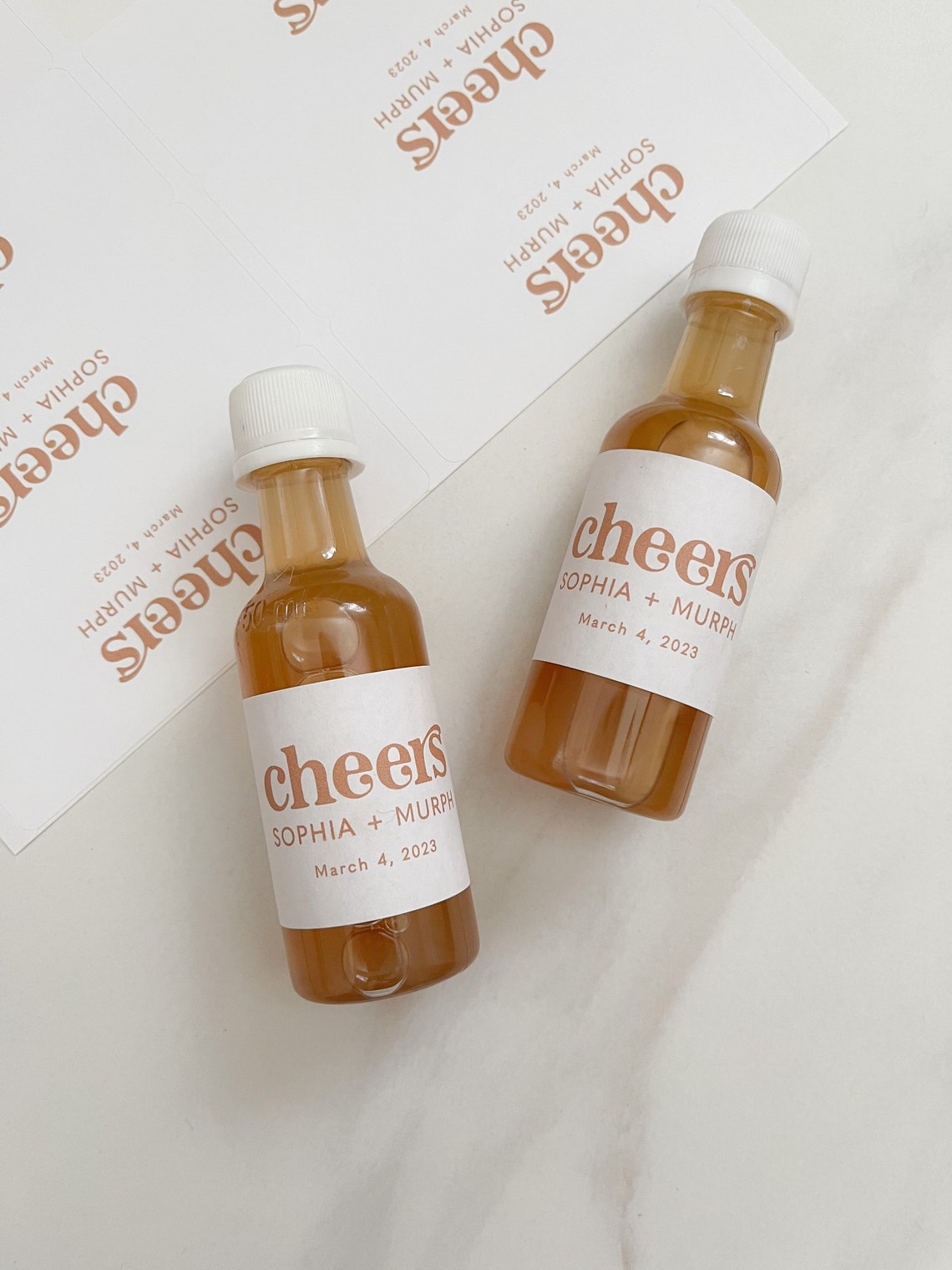 Mini Bottle Label TEMPLATE Editable Retro Wedding Liquor Etsy