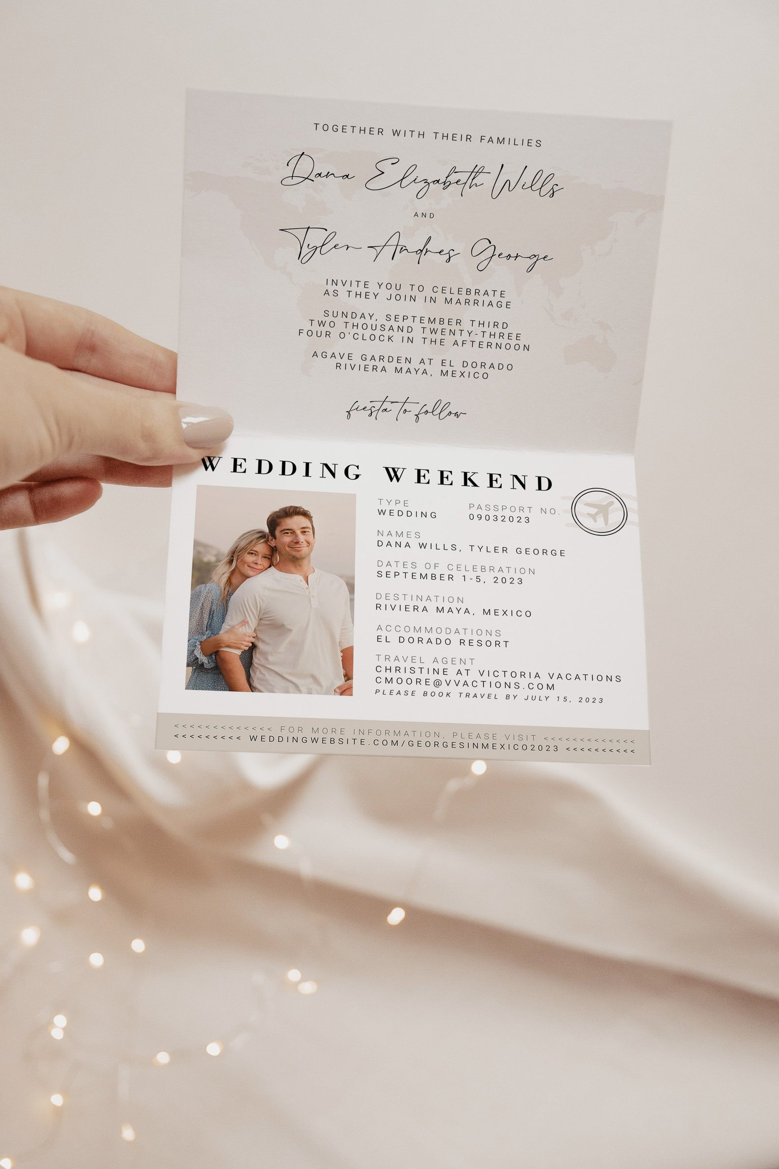Passport Wedding Invitation Template Printable Destination - Etsy UK