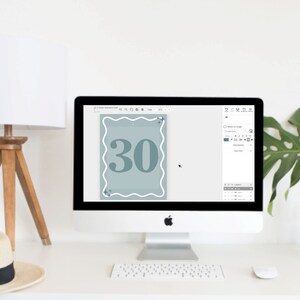 Printable Wavy Table Numbers, Retro Dusty Blue Squiggle, Funky Wedding ...