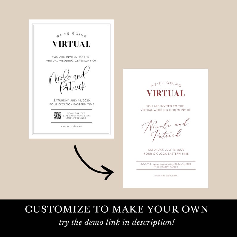 Live stream wedding invitation Idea