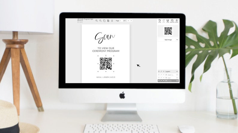 QR Code Sign for Wedding Program, Scan for Digital Ceremony Program ...