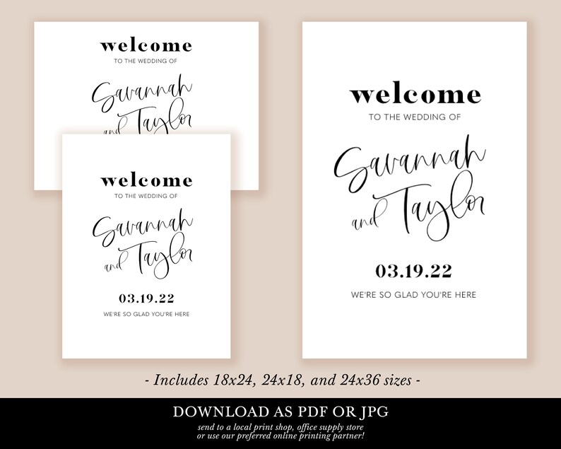 modern wedding template bundle, diy pocket wedding invitation set, printable whimsical save the date, simple black and white program menu image 6