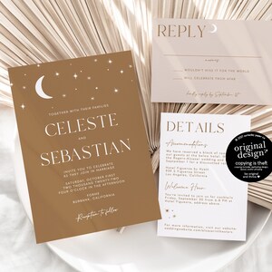 Celestial Wedding Program Template With Moon and Stars - Etsy