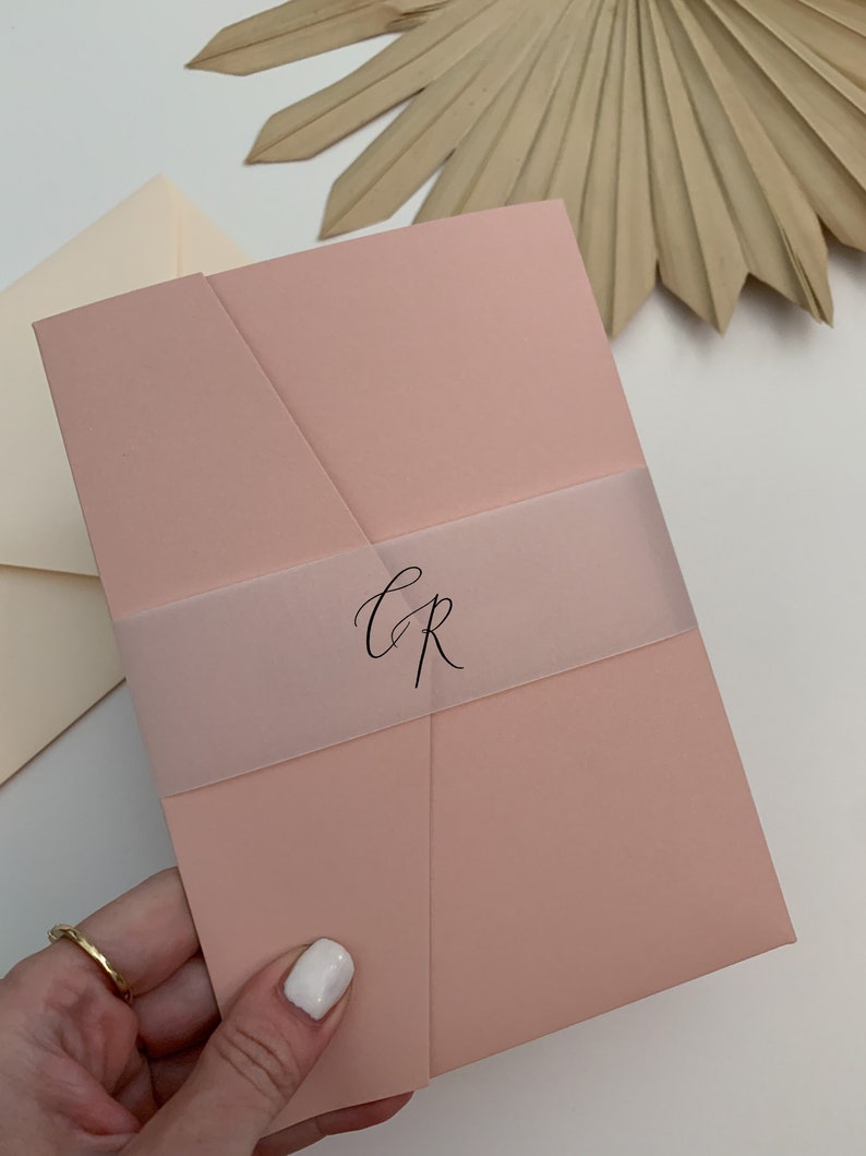 Romantic Pocket Wedding Invitation Kit Minimalist Pocket Etsy