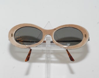 Unique Histore De Voir leather Angel cafe sunglasses handmade in France Unique Histore De Voir Leather Angel Cafe Sunglasses  main image 3