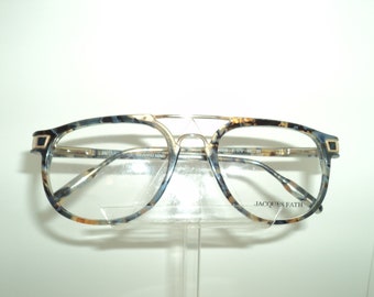 Jacques Fath original vintage eye-wear, model 94015, gray tortoise color with old style nose,Vintage-fresh look, made in France