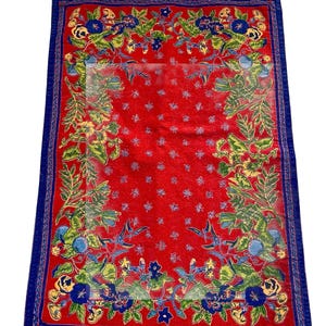 VTG Williams Sonoma Provence Cotton Placemat French Country Red Cottage 19x13.25