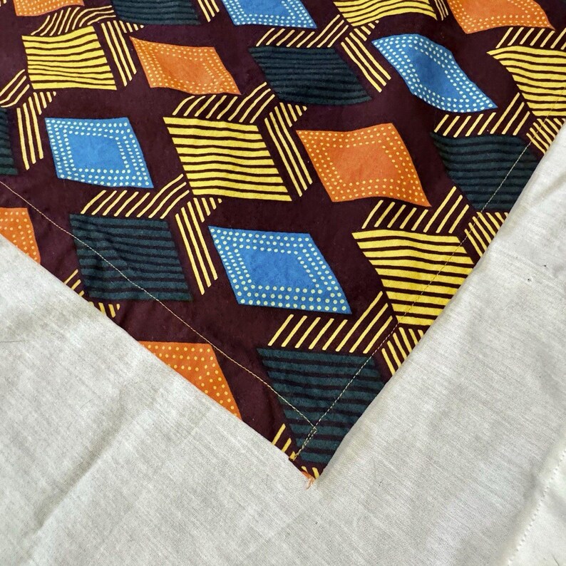 Tovaglia in tessuto africano batik Dashiki Super Java fatto a mano, 109 cm di larghezza x 167 cm di lunghezza immagine 4