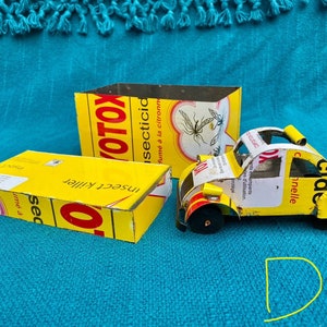 African Folk Art Reclaimed Pesticide Tin Car with Box (D)