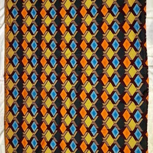 Tovaglia in tessuto africano batik Dashiki Super Java fatto a mano, 109 cm di larghezza x 167 cm di lunghezza immagine 6