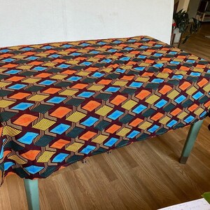 Tovaglia in tessuto africano batik Dashiki Super Java fatto a mano, 109 cm di larghezza x 167 cm di lunghezza immagine 2