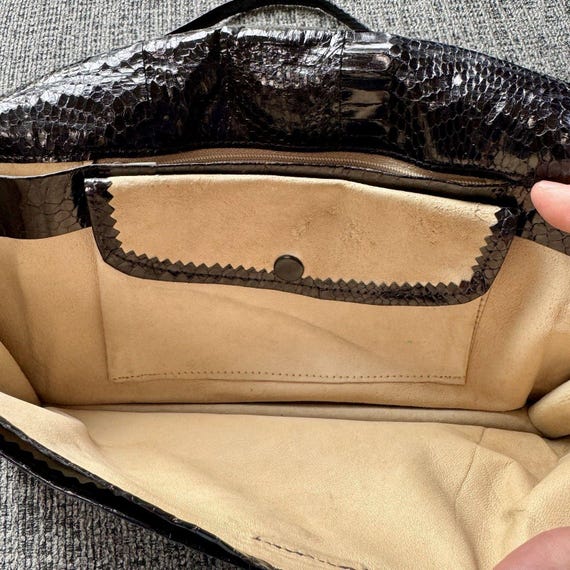 Vintage Python (?) Snakeskin Crossbody Or Clutch … - image 11