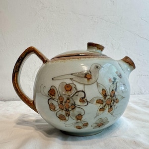 Vintage Tonala MEXICO Teapot Ken Edwards SIGNED Palomar Bird Floral for DISPLAY